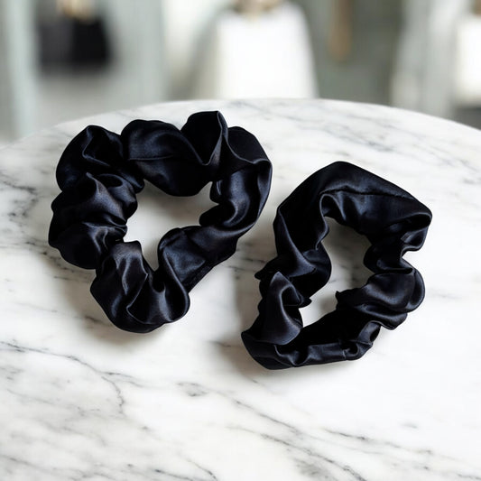 Lot de 3 chouchous en satin de soie fait main – Accessoires cheveux doux et élégants