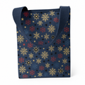 Sac cadeau réutilisable flocons d'hivers 14x19x10 cm