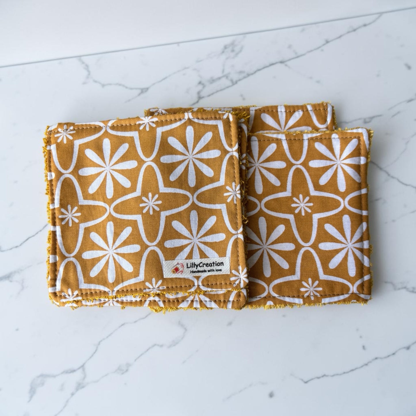Lingettes réutilisables lavables en coton – Lot de 7