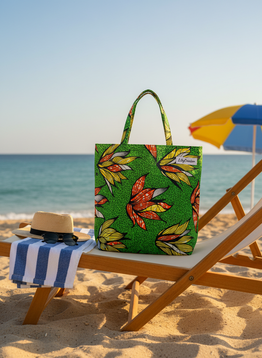 Tote bag en wax artisanal - Création unique fait main