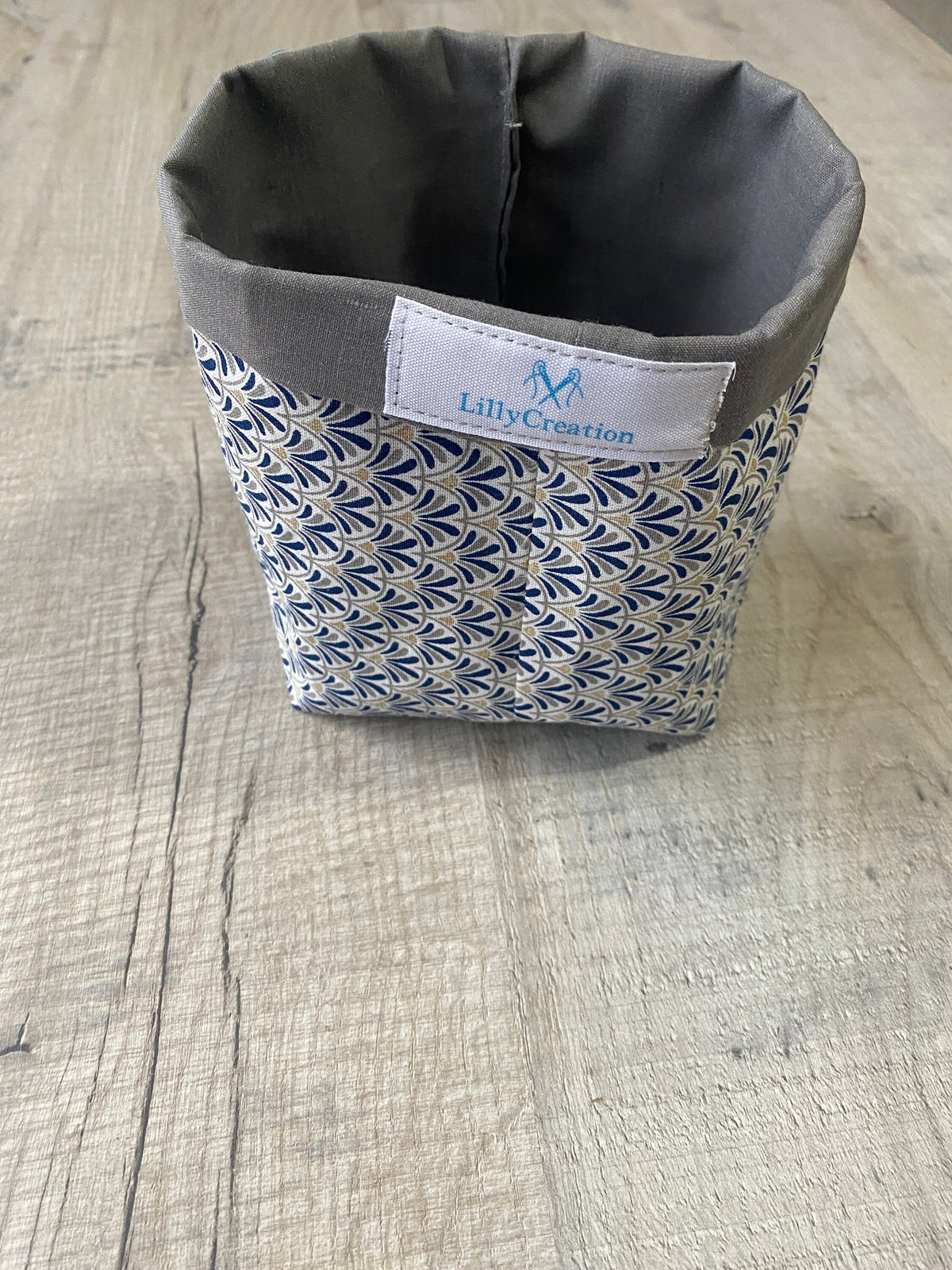 Panier en tissu pour lingettes lavables, coton doublé, fait main LillyCreation