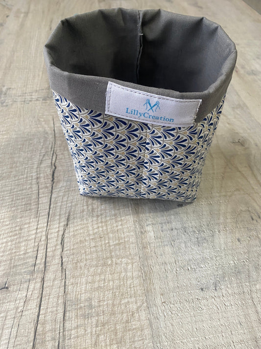 Panier en tissu pour lingettes lavables, coton doublé, fait main LillyCreation