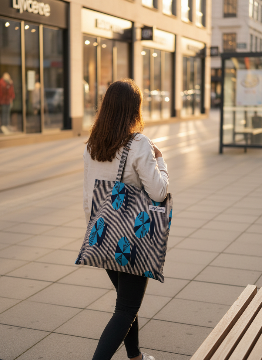Tote bag en wax artisanal - Création unique fait main